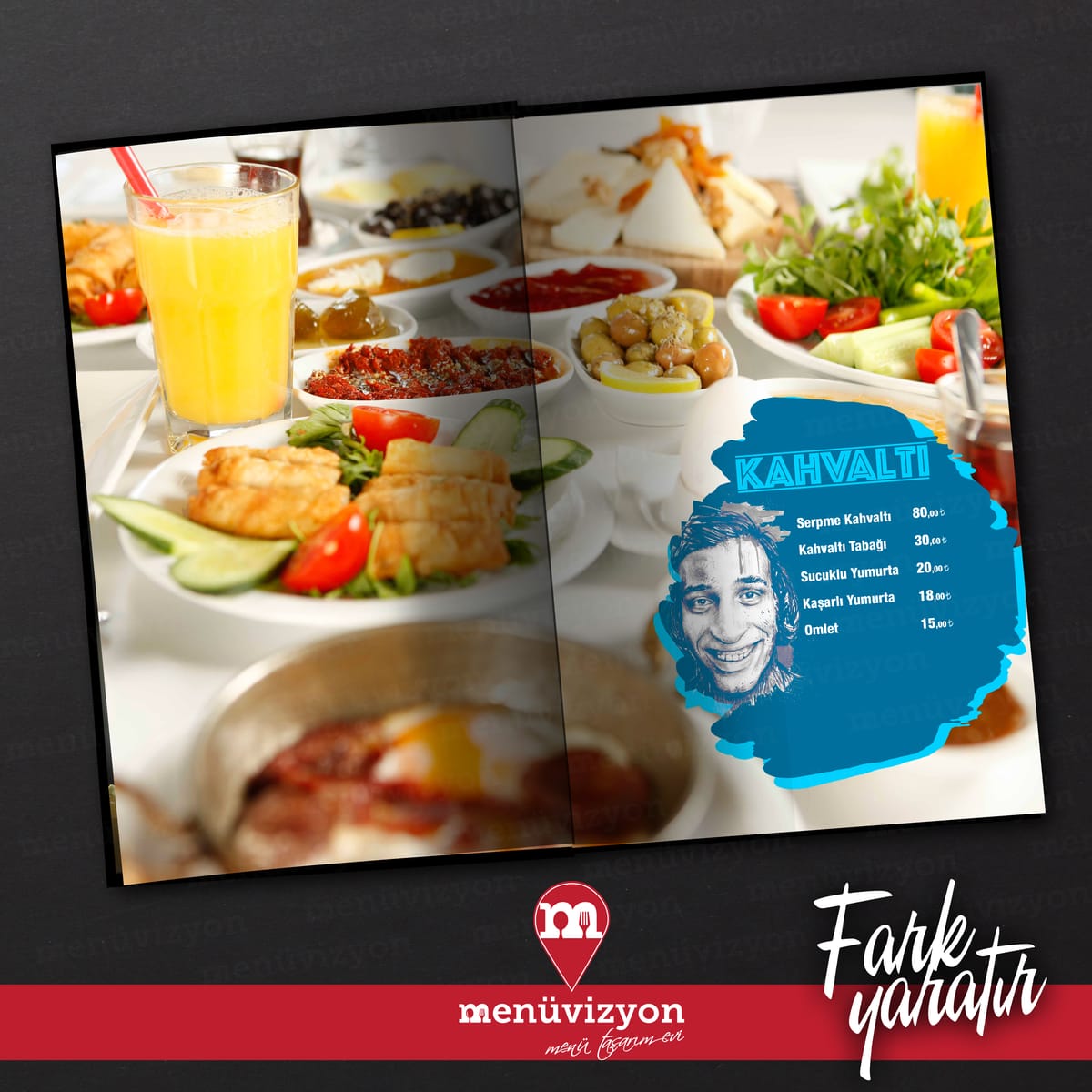 Antik Cafe - Sert Kapak Menü Tasarımı