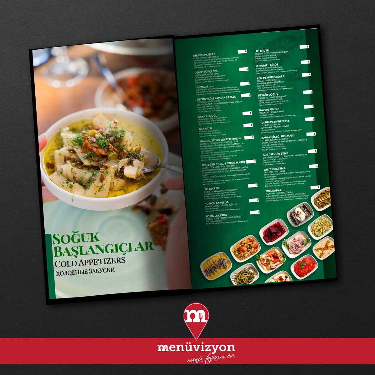 Balikci Halil - Deri Kapak Menü Tasarımı