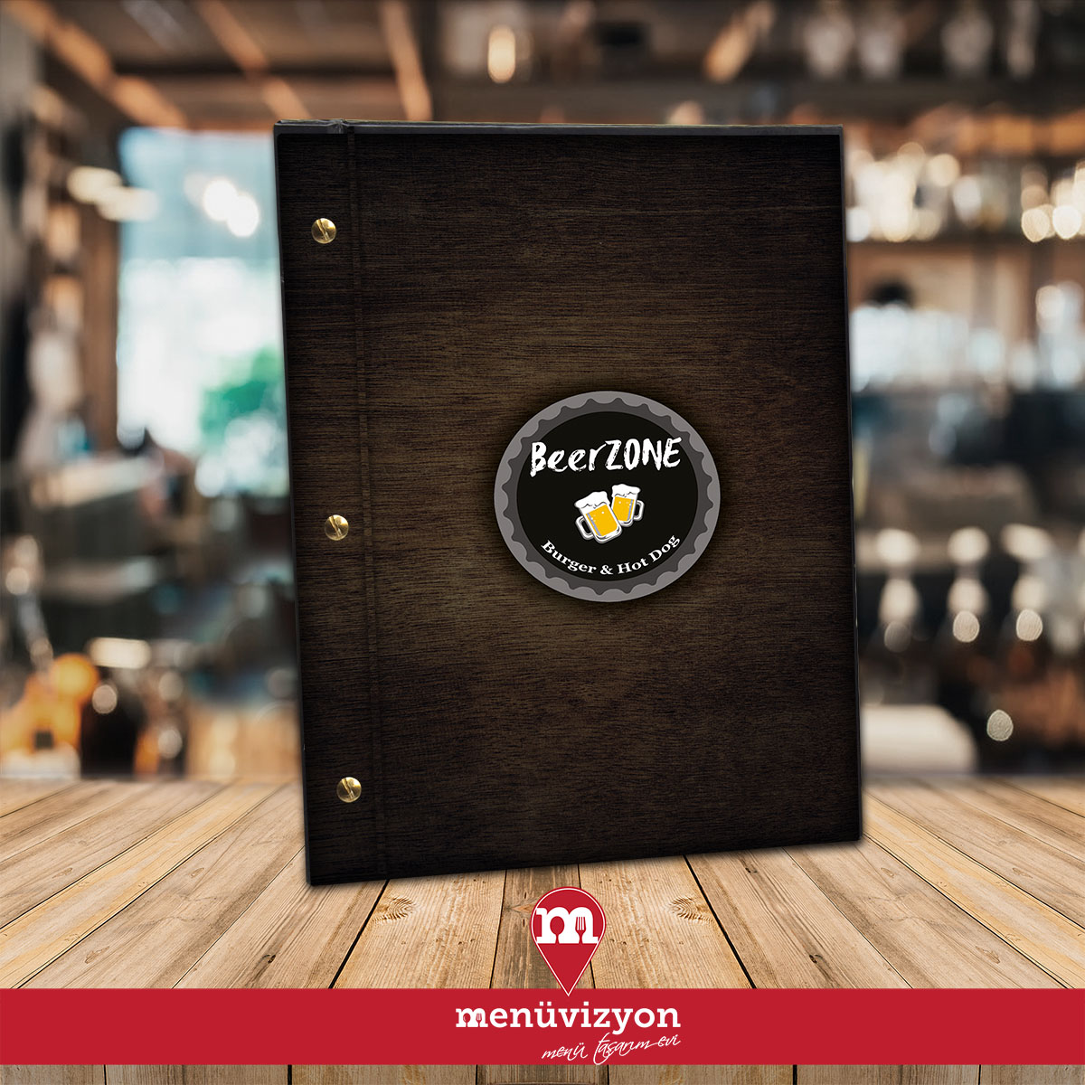 Beerzone Burger - Sert Kapak Menü Tasarımı