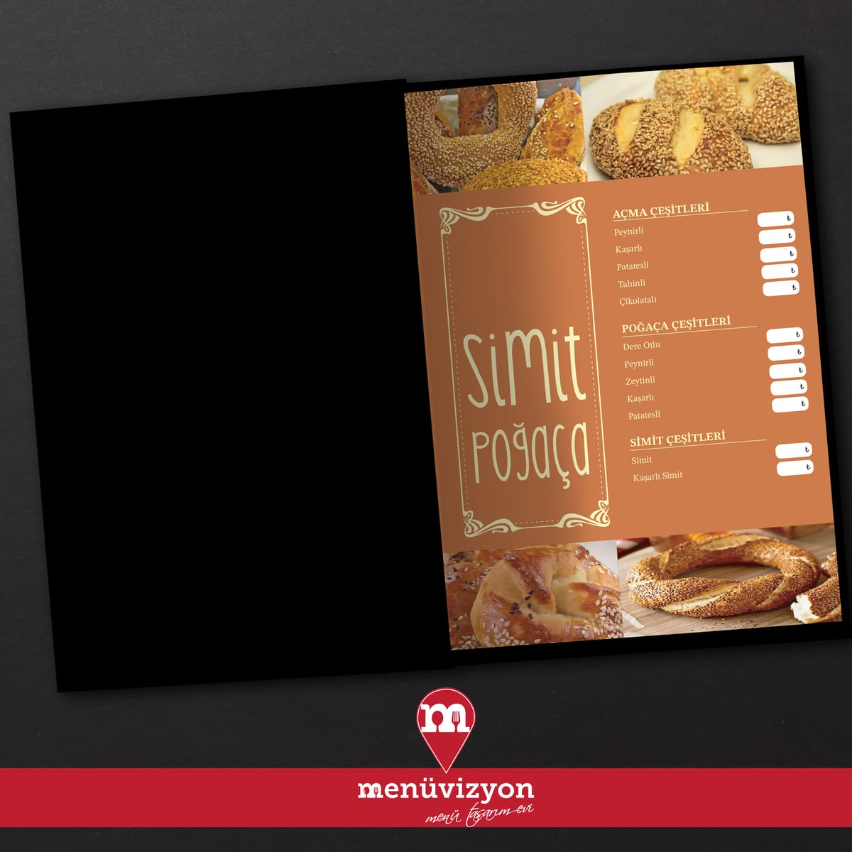 C S Cafe - Sert Kapak Menü Tasarımı