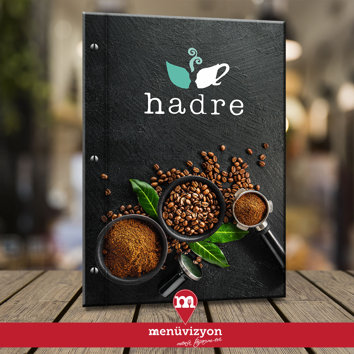 Hadre Cafe - Sert Kapak Menü Tasarımı