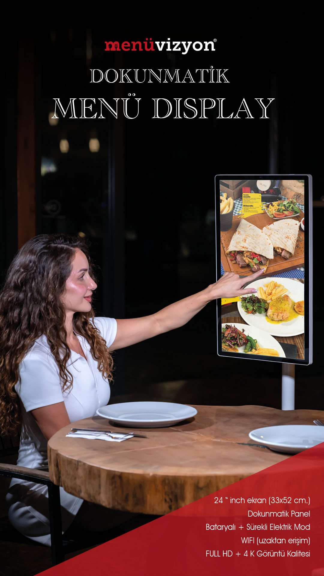 Menüvizyon Dokunmatik Menü Display - Display Menü Tasarımı