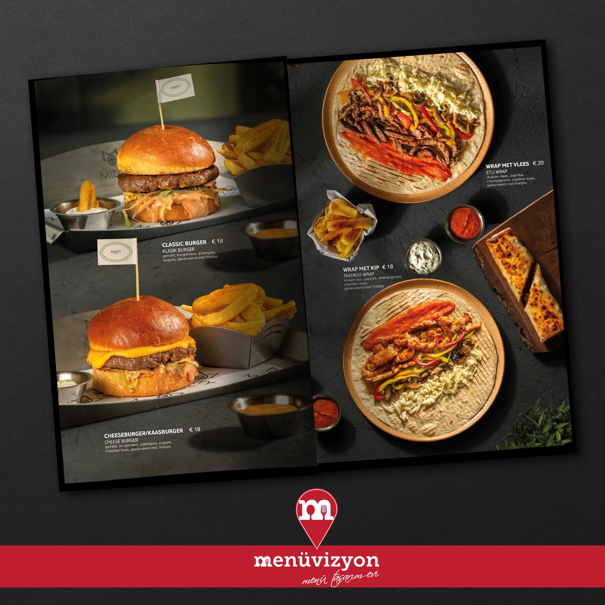 Minty Lounge - Deri Kapak Menü Tasarımı