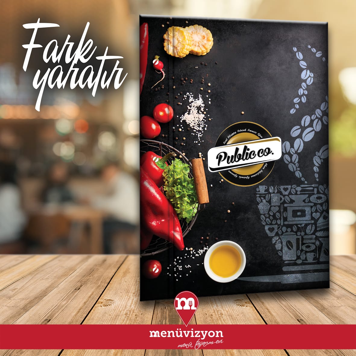 Public Co - Sert Kapak Menü Tasarımı