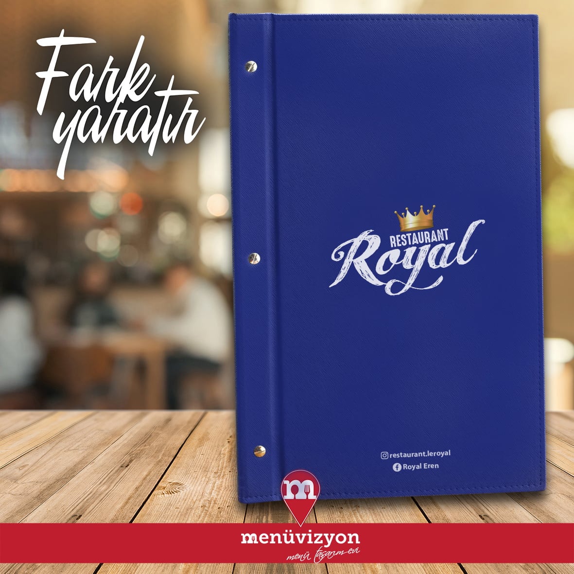 Royal Restaurant - Deri Kapak Menü Tasarımı