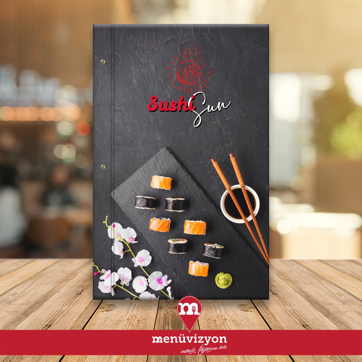 Sushi Sun - Sert Kapak Menü Tasarımı
