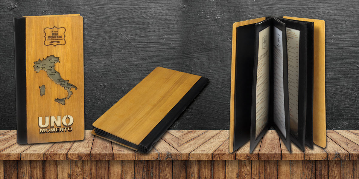 Uno Momento - Ahşap Kapak Menü Tasarımı